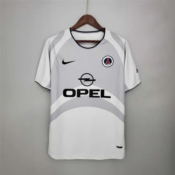 Paris St Germain (Psg) 2001-2002 Away White Grey Retro Soccer Jersey