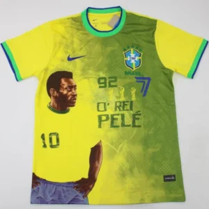 Brazil 2022-2023 Pele Special Yellow Green Soccer Jersey