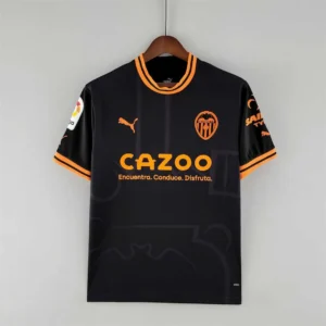 Valencia 2022-2023 Away Black Orange Soccer Jersey