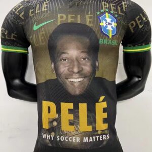 Brazil 2022-2023 Special Pele Black Gold Soccer Jersey
