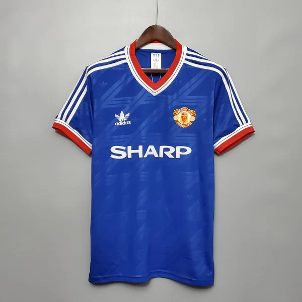 Manchester United 1986-1988 Blue Third Retro Football Shirt
