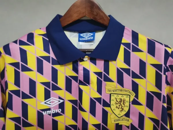 Scotland 1991 Yellow And Pink Away Retro Football Shirt