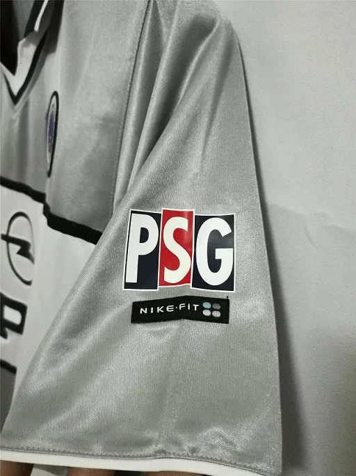 Paris Saint Germain Psg Silver 1999-2000 Away Soccer Shirt