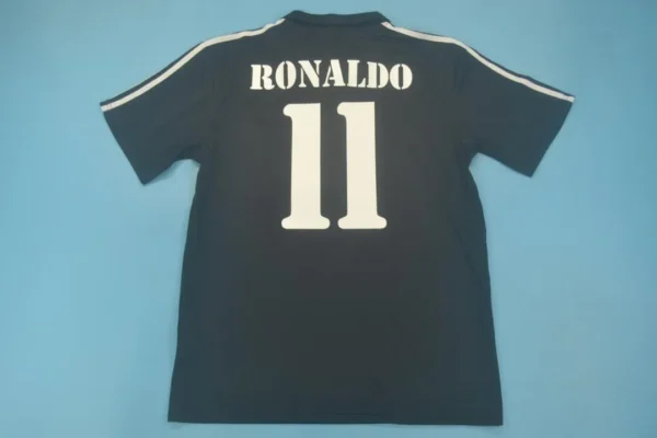 Real Madrid 2002 Black Away Retro Football Shirt