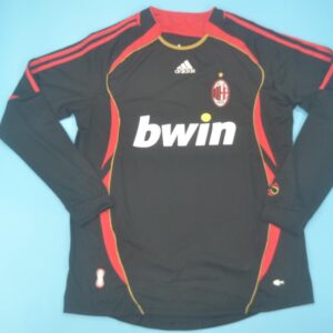 AC Milan 2006-2007 Away Third Black Long Sleeve Retro Football Shirt