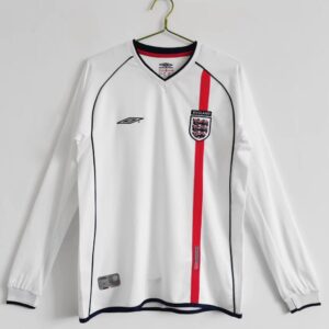 England World Cup 2002 Long Sleeve Retro Home Football Shirt