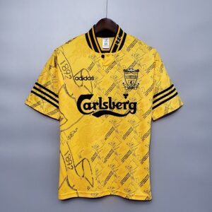 Liverpool 1995-1996 Away Yellow Retro Football Shirt