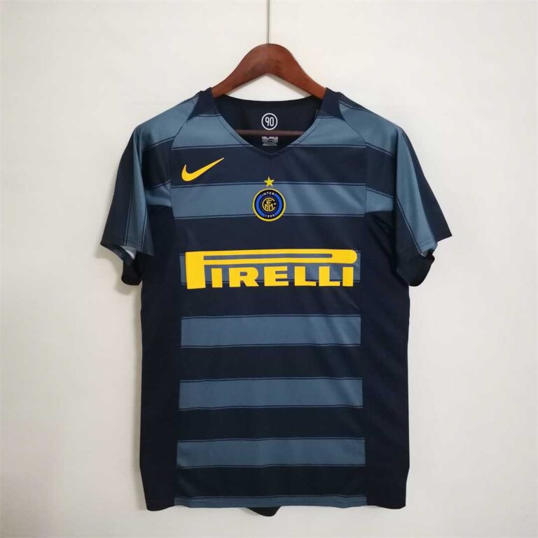 Inter Milan 2004-2005 Third Black Grey Football Shirt