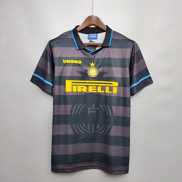 Inter Milan 1997-1998 Away Black Retro Football Shirt