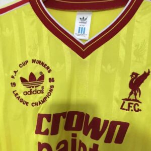 Liverpool 1985-1986 Away Yellow Retro Long Sleeve Football Shirt