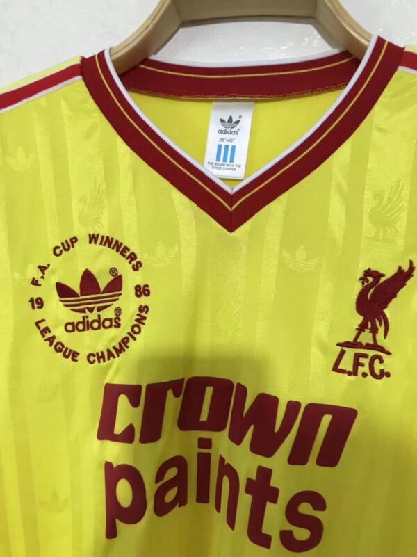 Liverpool 1985-1986 Away Yellow Retro Long Sleeve Football Shirt