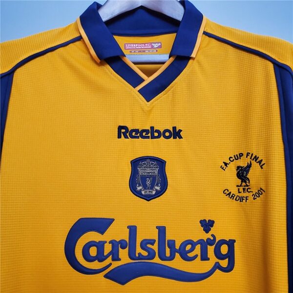Liverpool 2000-2001 Away Yellow Football Shirt