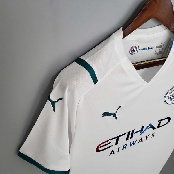 Manchester City 2021-2022 Away White Football Shirt