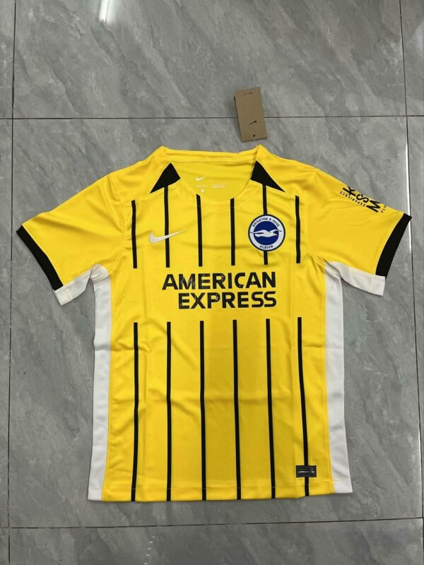 Arsenal Brighton 2024-2025 Away Yellow Soccer Jersey